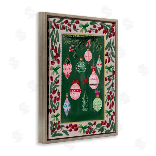 Stupell Industries Yen | Festive Ornaments Botanical Border