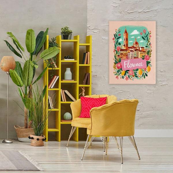 Stupell Industries Yen | Floral Bordered Florence Wall Art