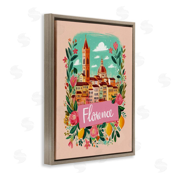 Stupell Industries Yen | Floral Bordered Florence Wall Art