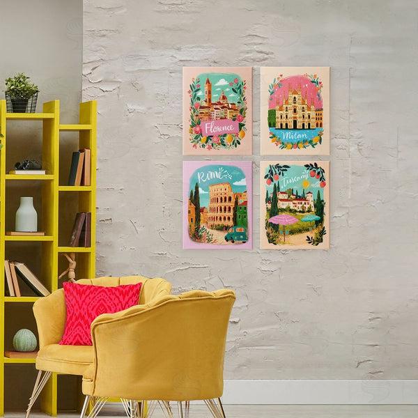Stupell Industries Yen | Italy Travel Locations With Florals Wall Art