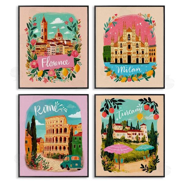 Stupell Industries Yen | Italy Travel Locations With Florals Wall Art