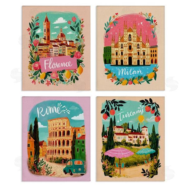 stupell industries Yen | Italy Travel Locations with Florals Wall Art