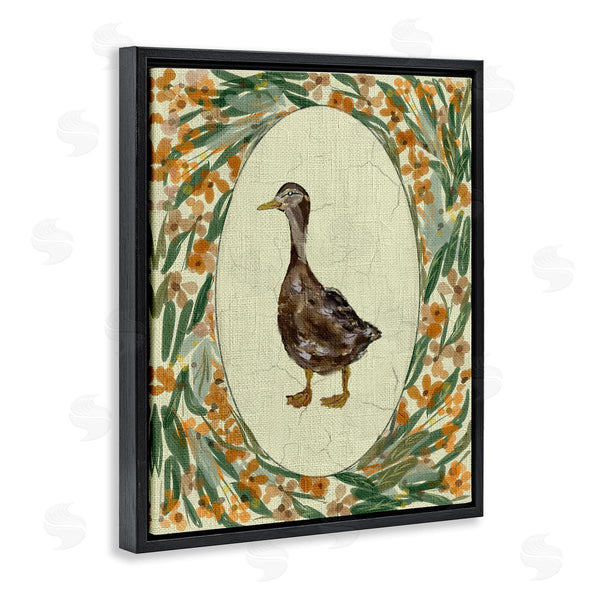 Stupell Industries Yen | Traditional Floral Duck Portrait