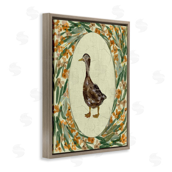 Stupell Industries Yen | Traditional Floral Duck Portrait