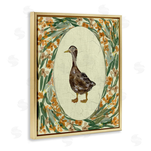 Stupell Industries Yen | Traditional Floral Duck Portrait