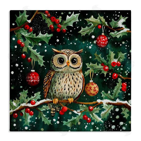 stupell industries Yen | Winter Owl with Gentle Snowfall