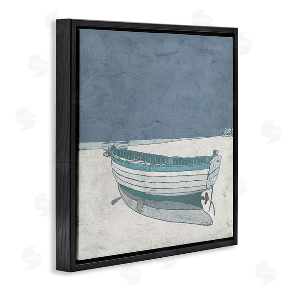Stupell Industries Ynon Mabat | Rustic Boat On Sand Monochromatic Nautical Beach City Wall Art