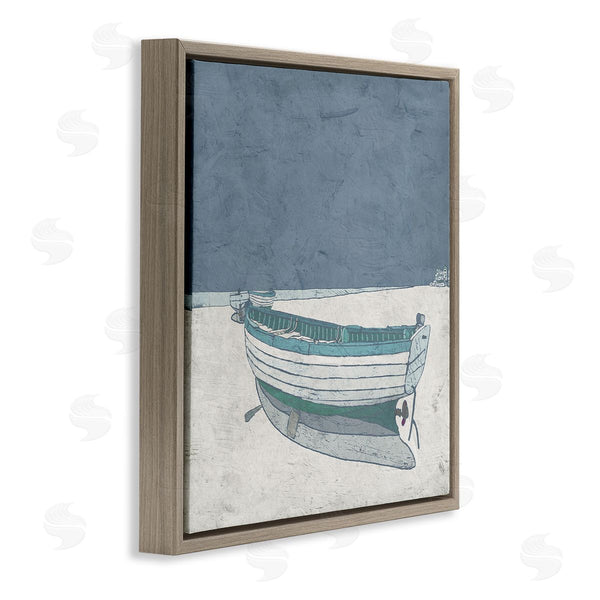 Stupell Industries Ynon Mabat | Rustic Boat On Sand Monochromatic Nautical Beach City Wall Art