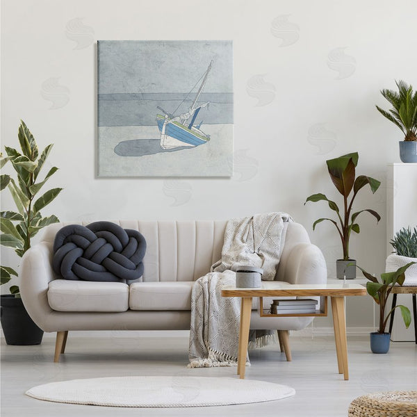 Stupell Industries Ynon Mabat | Sailboat At Beach Coast Muted Nautical Ship Wall Art