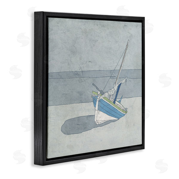 Stupell Industries Ynon Mabat | Sailboat At Beach Coast Muted Nautical Ship Wall Art