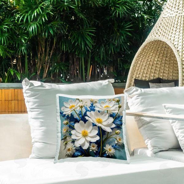 Stupell Industries Yuri Khrushch | Magnolias & Blue Florals Printed Throw Pillow