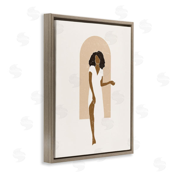 Stupell Industries Yuyu Pont | Abstract Female In Archway Soft Minimal Earth Tones Wall Art