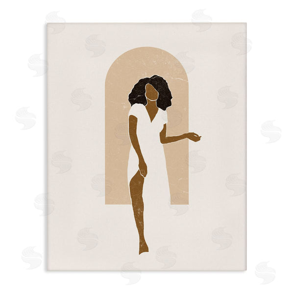 stupell industries Yuyu Pont | Abstract Female in Archway Soft Minimal Earth Tones Wall Art