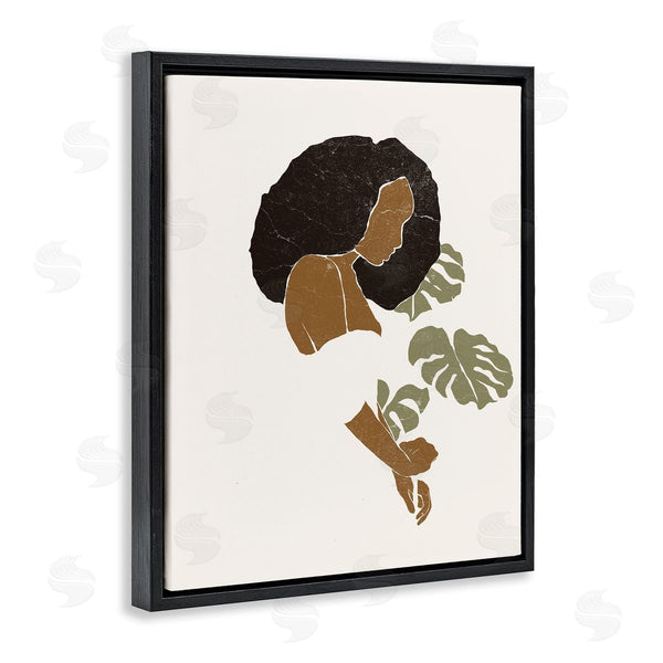 Stupell Industries Yuyu Pont | Abstract Female Portrait Monsteras Minimal Earth Tones Wall Art