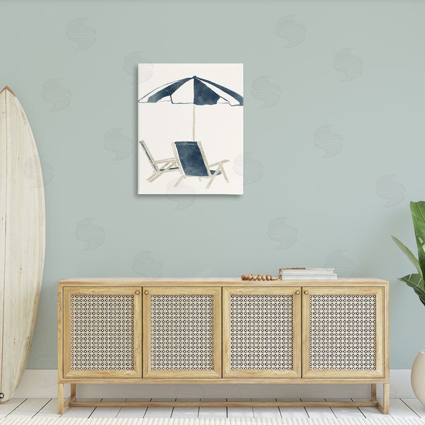 Stupell Industries Yuyu Pont | Minimal Beach Umbrella & Chairs Wall Art