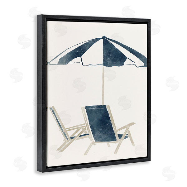 Stupell Industries Yuyu Pont | Minimal Beach Umbrella & Chairs Wall Art