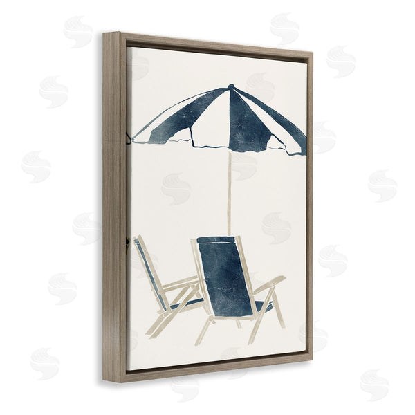 Stupell Industries Yuyu Pont | Minimal Beach Umbrella & Chairs Wall Art
