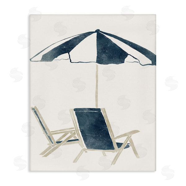 stupell industries Yuyu Pont | Minimal Beach Umbrella & Chairs Wall Art