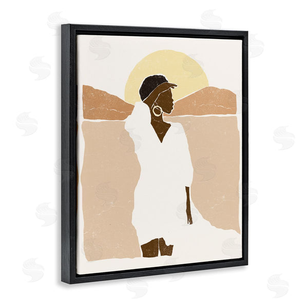 Stupell Industries Yuyu Pont | Woman Gazing Across Canyon Desert Sunrise Landscape Wall Art