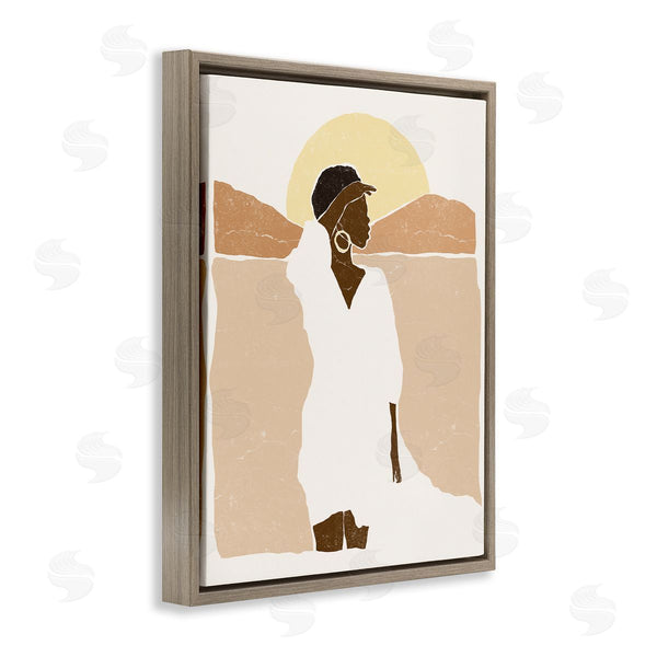 Stupell Industries Yuyu Pont | Woman Gazing Across Canyon Desert Sunrise Landscape Wall Art