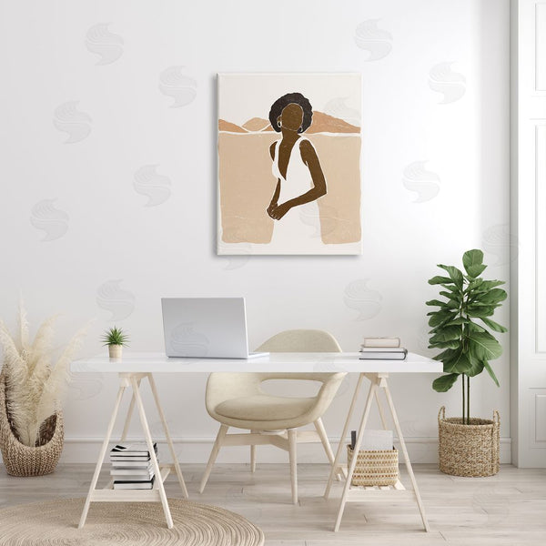 Stupell Industries Yuyu Pont | Woman Standing In Desert Canyon Mountain Landscape Wall Art