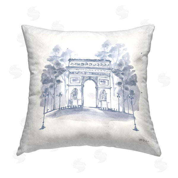 stupell industries Yvette St. Amant | Arc de Triomphe Sketch Printed Throw Pillow