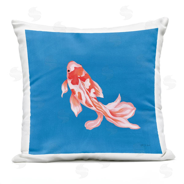Stupell Industries Yvette St. Amant | Blue Vibrant Koi Fish Printed Throw Pillow