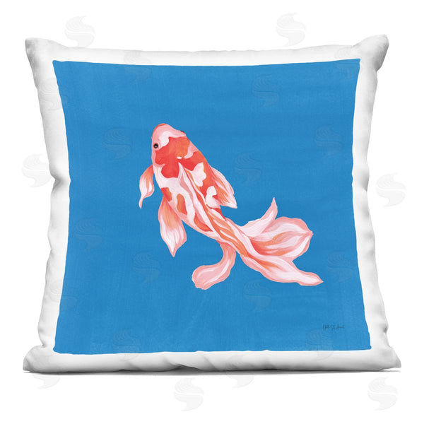 stupell industries Yvette St. Amant | Blue Vibrant Koi Fish Printed Throw Pillow
