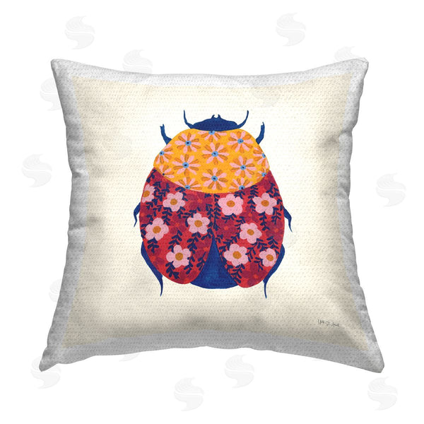 Stupell Industries Yvette St. Amant | Chromatic Blooming Beetle Printed Throw Pillow