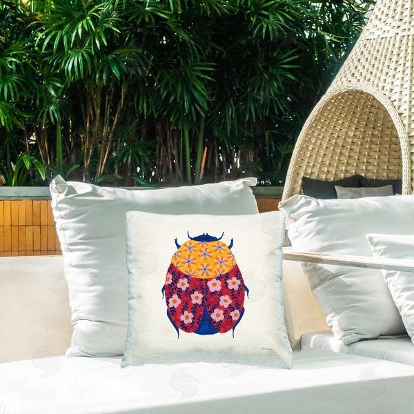 Stupell Industries Yvette St. Amant | Chromatic Blooming Beetle Printed Throw Pillow