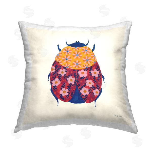 stupell industries Yvette St. Amant | Chromatic Blooming Beetle Printed Throw Pillow