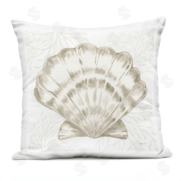 Stupell Industries Yvette St. Amant | Clam Shell & Neutral Coral Printed Throw Pillow