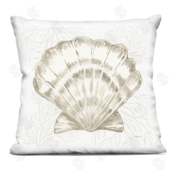 stupell industries Yvette St. Amant | Clam Shell & Neutral Coral Printed Throw Pillow