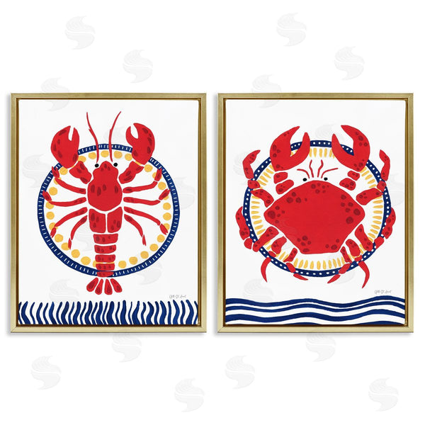 Stupell Industries Yvette St. Amant | Coastal Lobster & Crab Wall Art