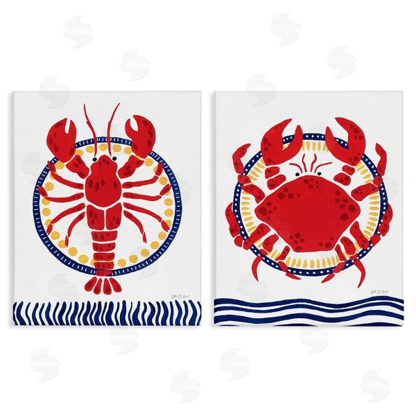 stupell industries Yvette St. Amant | Coastal Lobster & Crab Wall Art