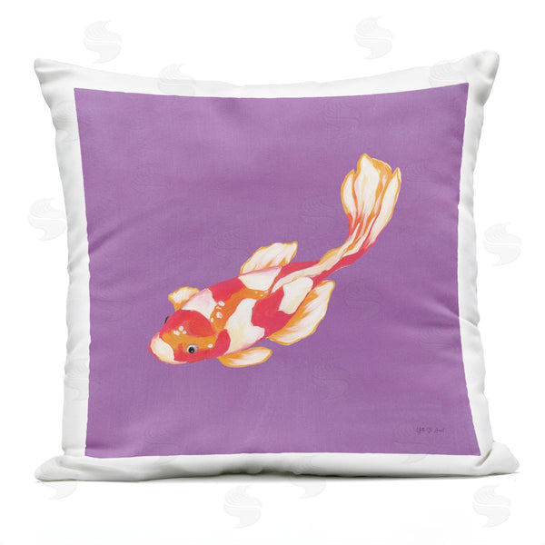Stupell Industries Yvette St. Amant | Colorful Koi On Purple Printed Throw Pillow