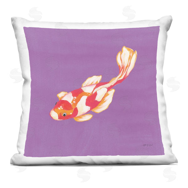 stupell industries Yvette St. Amant | Colorful Koi on Purple Printed Throw Pillow