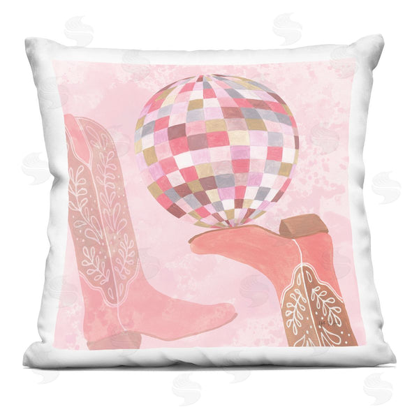 stupell industries Yvette St. Amant | Cowgirl Boot & Disco Ball Printed Throw Pillow