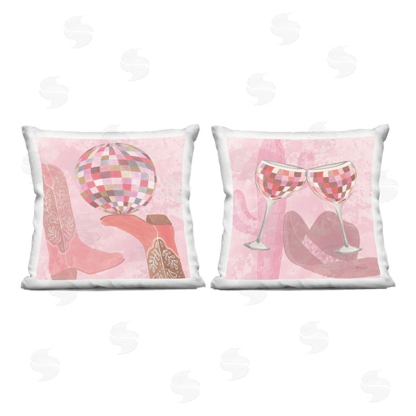 stupell industries Yvette St. Amant | Disco Cowgirl Western Glam Printed Throw Pillow Set