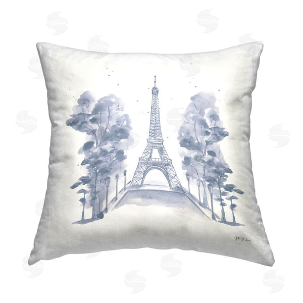 stupell industries Yvette St. Amant | Eiffel Tower Watercolor Printed Throw Pillow