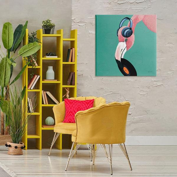 Stupell Industries Yvette St. Amant | Flamingo With Music Record Wall Art