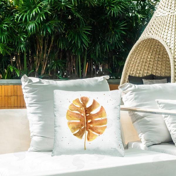 Stupell Industries Yvette St. Amant | Golden Palm Leaf Printed Throw Pillow