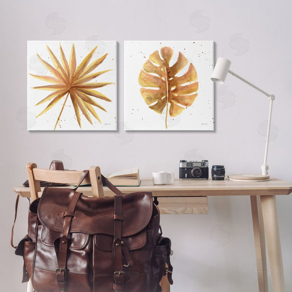Stupell Industries Yvette St. Amant | Golden Palm Monstera Leaves Wall Art