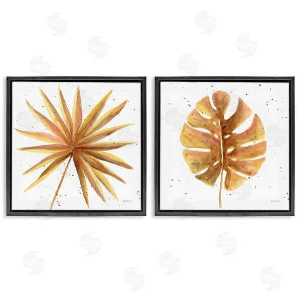 Stupell Industries Yvette St. Amant | Golden Palm Monstera Leaves Wall Art