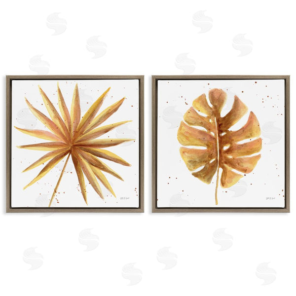 Stupell Industries Yvette St. Amant | Golden Palm Monstera Leaves Wall Art