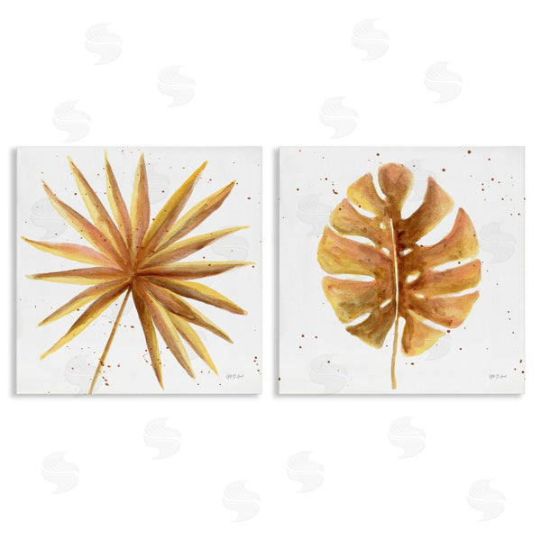stupell industries Yvette St. Amant | Golden Palm Monstera Leaves Wall Art