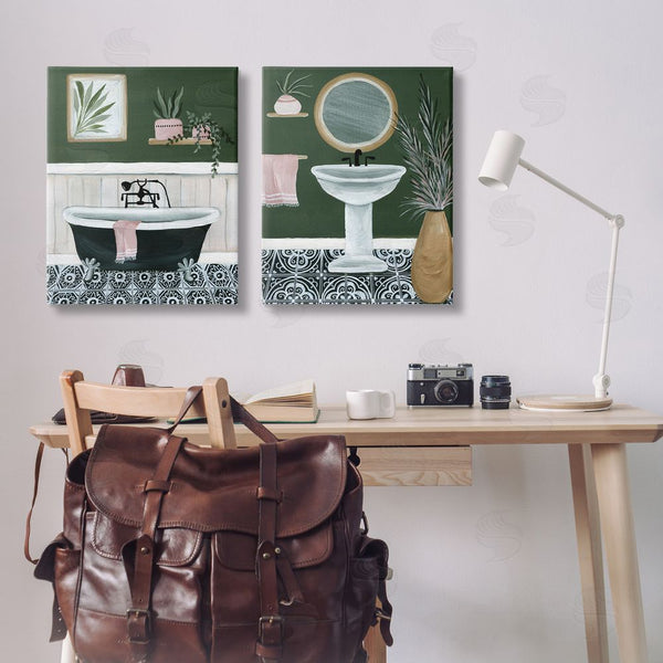 Stupell Industries Yvette St. Amant | Inviting Bold Green Bathroom Wall Art