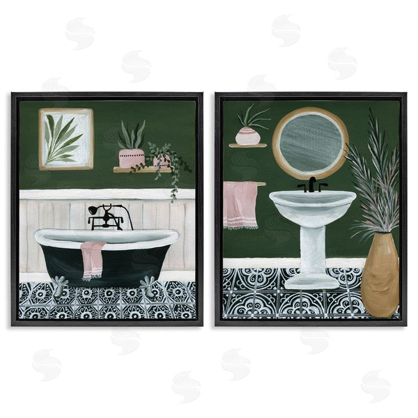 Stupell Industries Yvette St. Amant | Inviting Bold Green Bathroom Wall Art