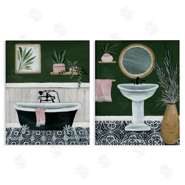 stupell industries Yvette St. Amant | Inviting Bold Green Bathroom Wall Art