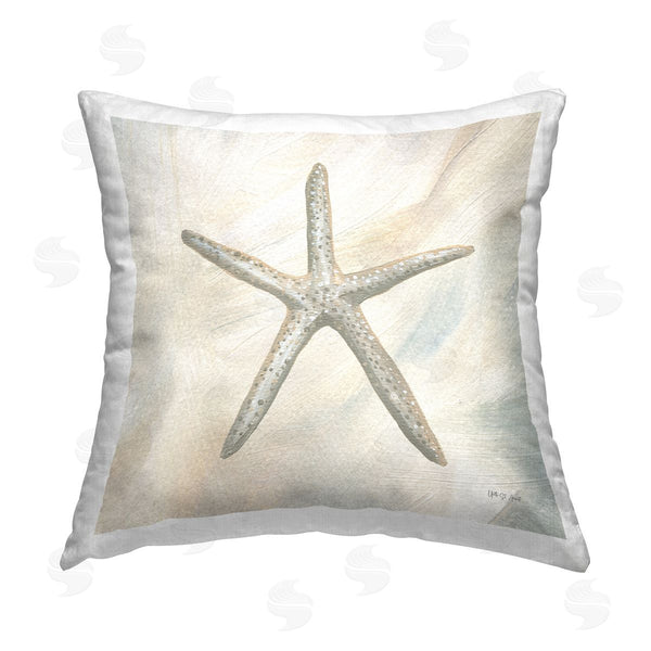 stupell industries Yvette St. Amant | Minimal Beige Starfish Printed Throw Pillow